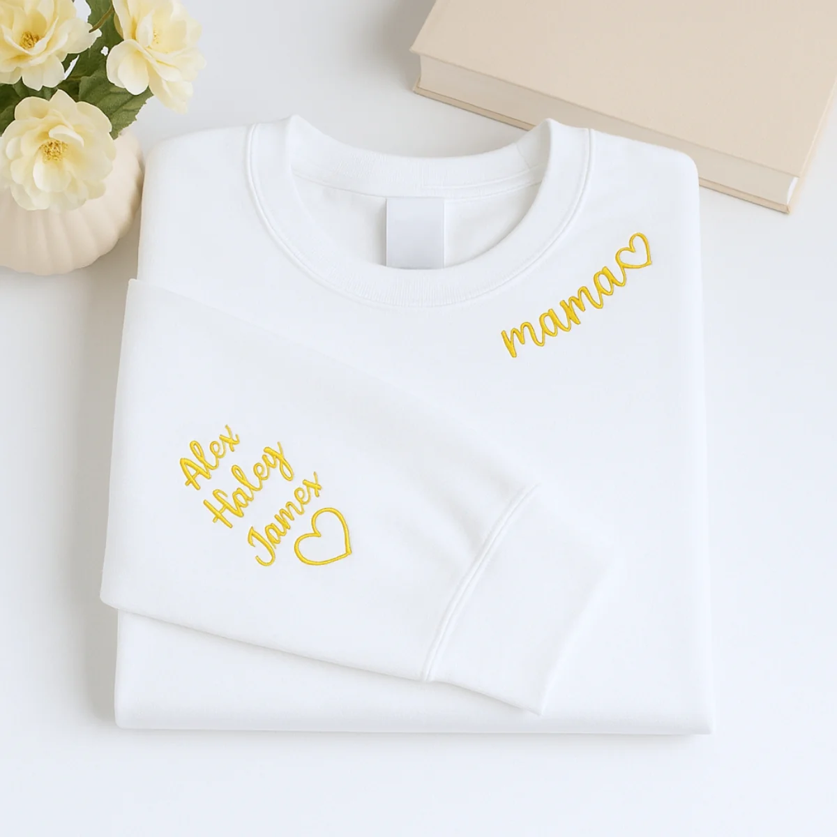 Personalized Mama Embroidered Sweatshirts - Custom Mom Hoodie With Kids Names - Mother's Day Gift - Image 3