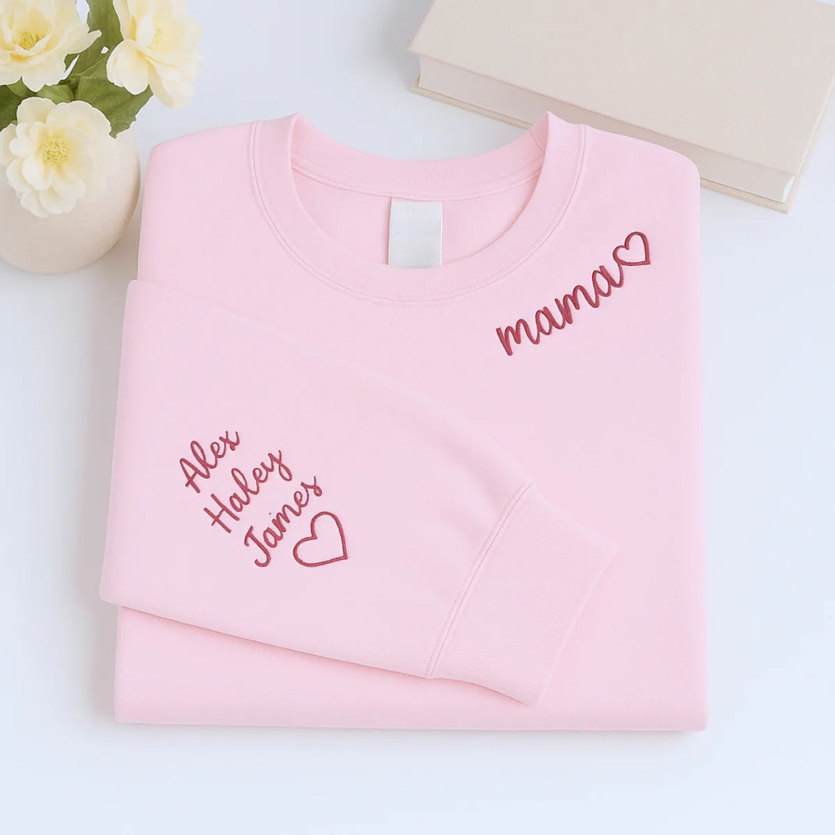 Personalized Mama Embroidered Sweatshirts - Custom Mom Hoodie With Kids Names - Mother's Day Gift - Image 6