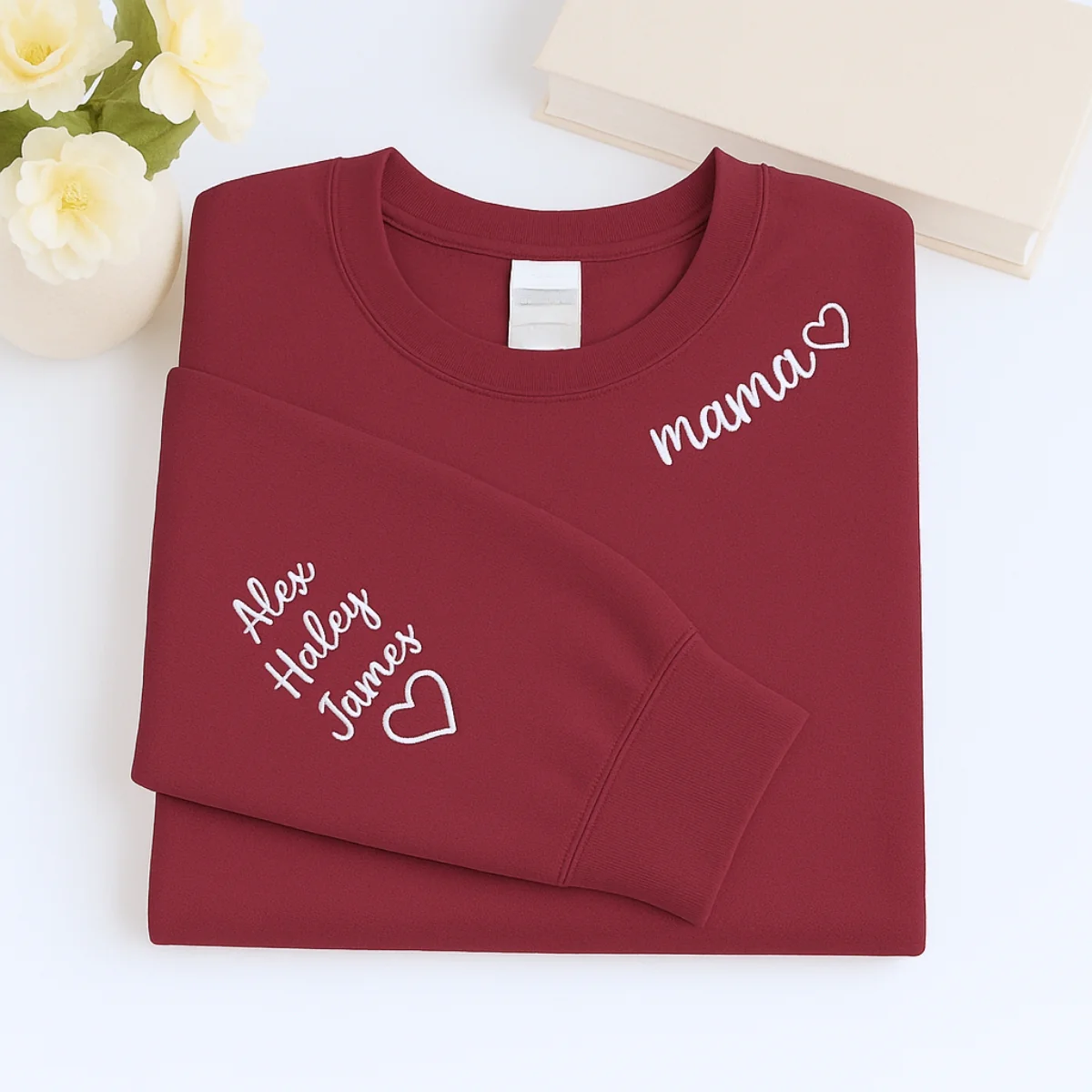 Personalized Mama Embroidered Sweatshirts - Custom Mom Hoodie With Kids Names - Mother's Day Gift - Image 7