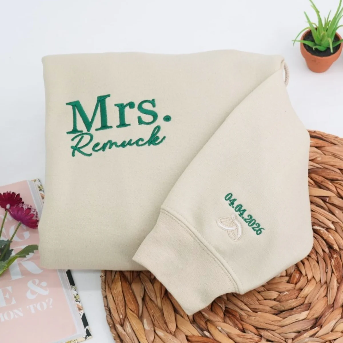 Personalized Mr Mrs Hoodies - Custom Last Name Embroidered Couples - Perfect Wedding Gift - Image 2
