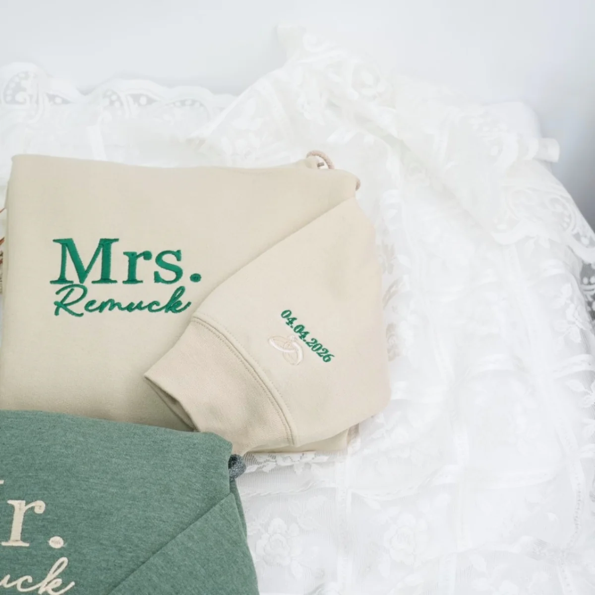 Personalized Mr Mrs Hoodies - Custom Last Name Embroidered Couples - Perfect Wedding Gift - Image 6