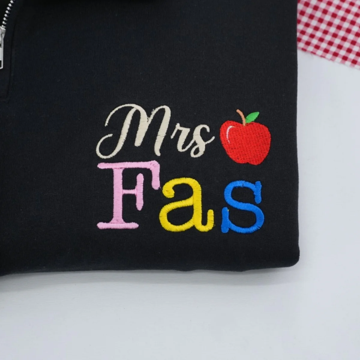 Personalized Mrs Teacher Quarter-Zip - Custom Name Embroidered Education Apparel - Perfect Teacher Gift - Image 3