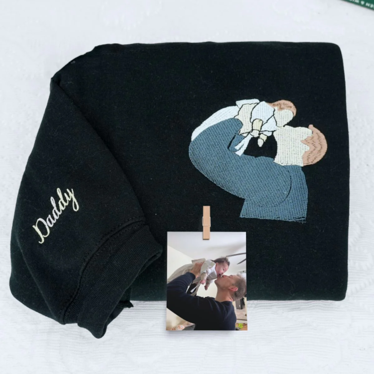 Personalized New Dad Baby Hoodies - Custom Father Embroidered Sweatshirts With Baby Name Footprints - Father's Day Gift - Image 4