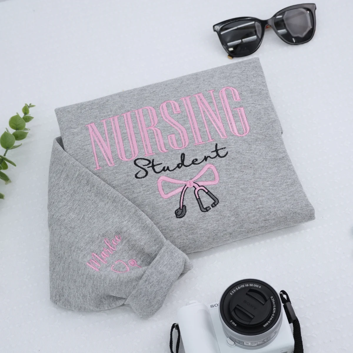 Personalized Nursing Student Sweatshirt - Custom Name Nursing School Embroidered Hoodie Gift - Image 3
