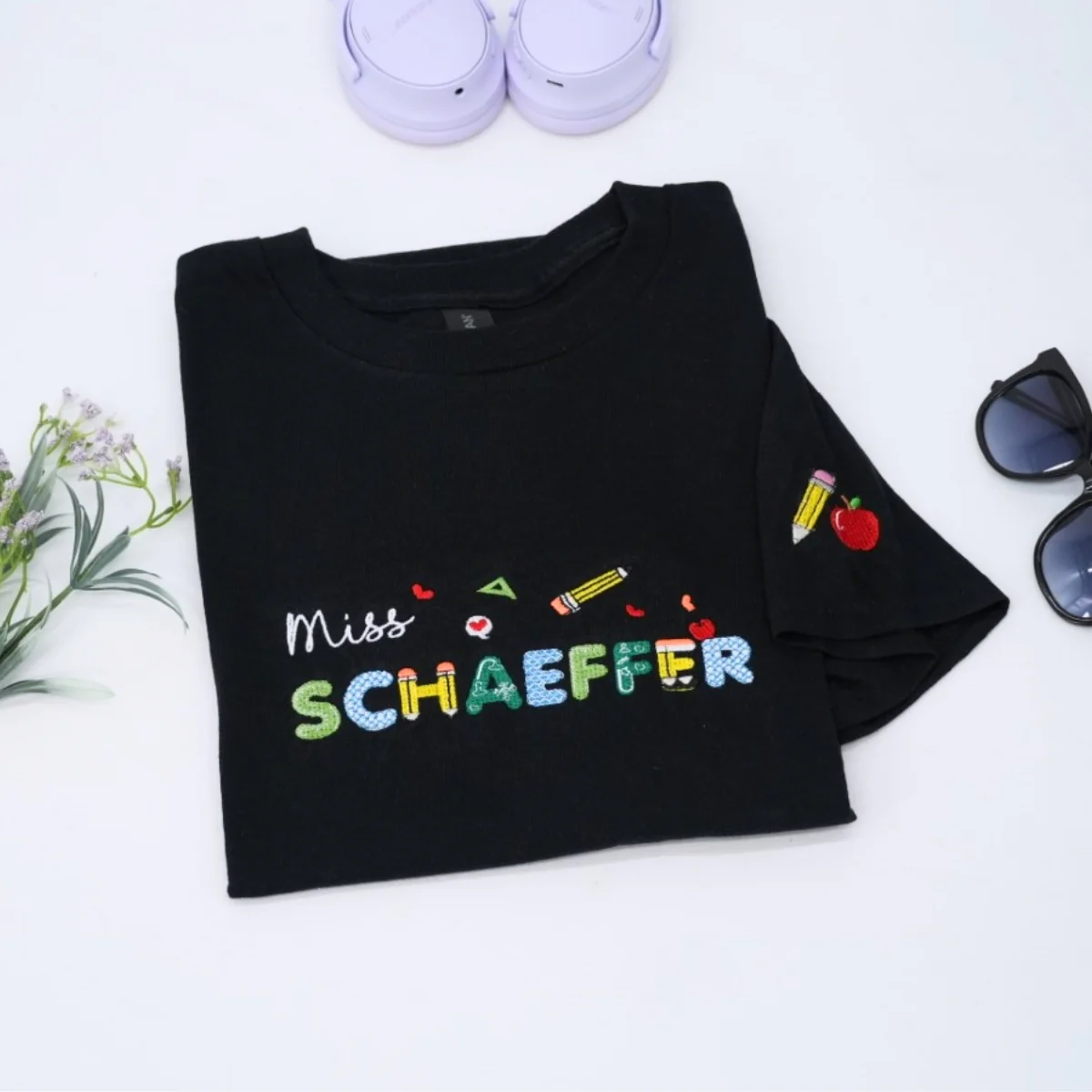 Personalized Teacher T-Shirts - Custom Miss Name Embroidered Education Apparel - Perfect Teacher Gift - Image 2