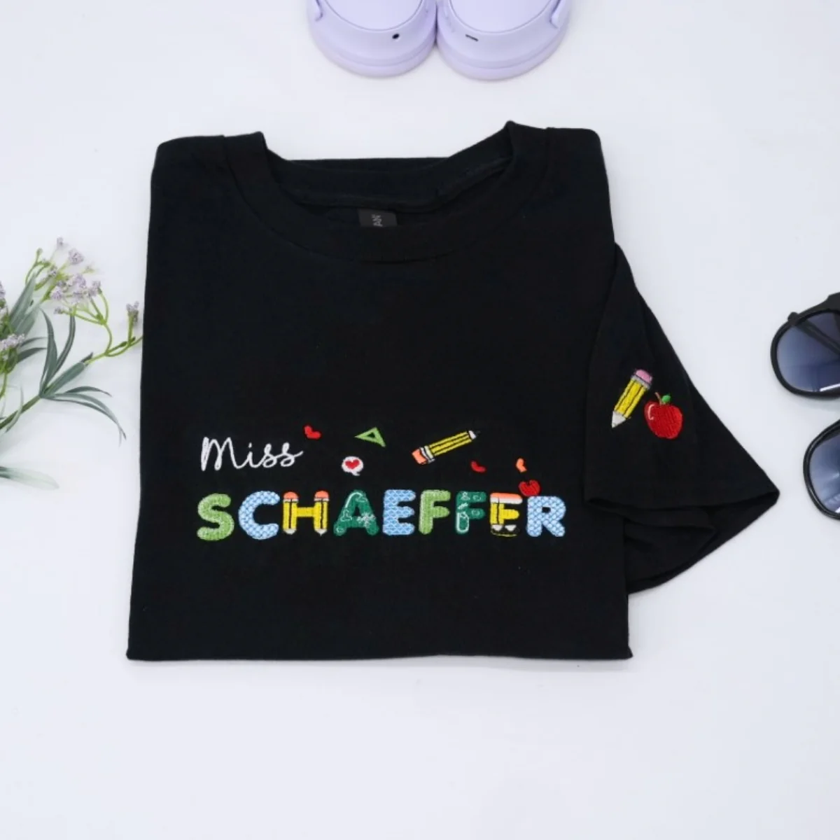 Personalized Teacher T-Shirts - Custom Miss Name Embroidered Education Apparel - Perfect Teacher Gift - Image 5