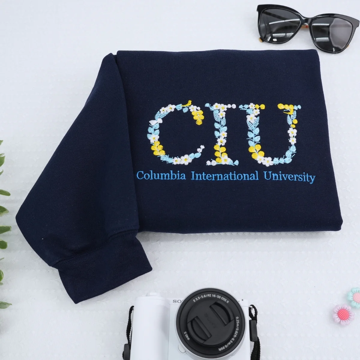 Personalized University Sweatshirts - Custom College Floral Embroidery - Premium School Apparel Design - Image 8