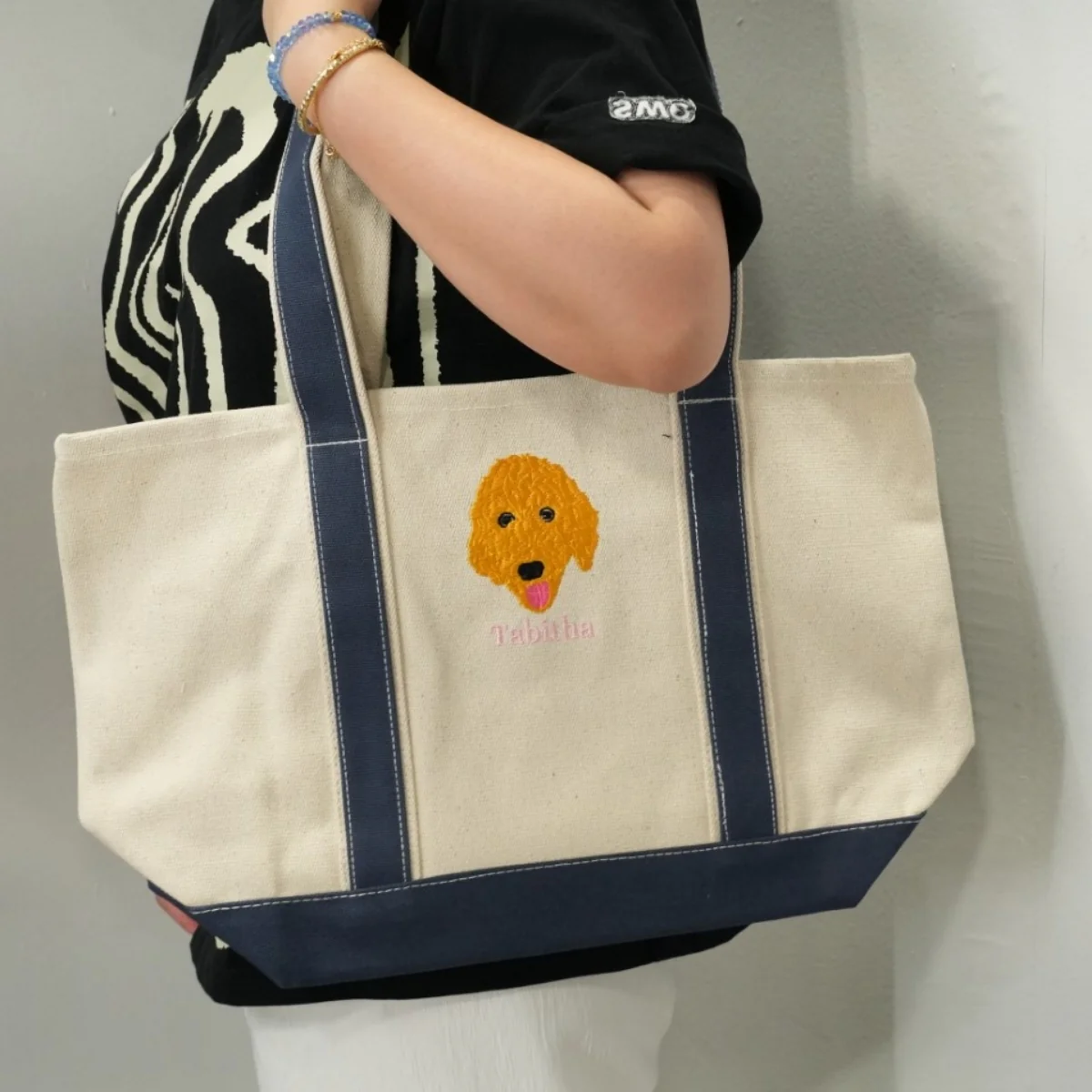 Pet Portrait Custom Tote Bags - Dog Face Embroidered Canvas Bag - Personalized Pet Memorial Gift - Image 7