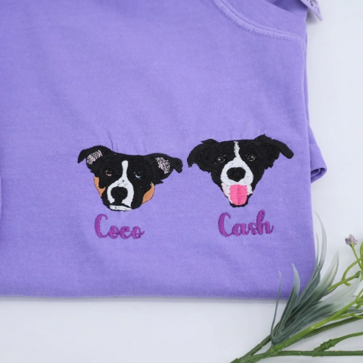 Pet Portrait Custom T-Shirts - Dog Face Embroidered Shirts - Personalized Pet Memorial - Image 5