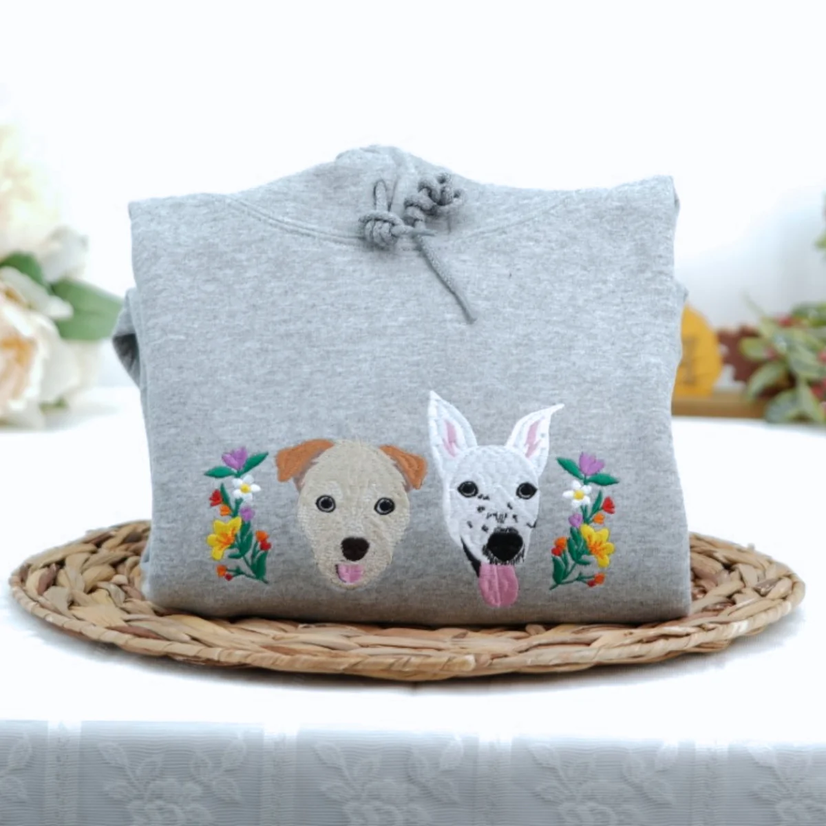 Pet Portrait Sweatshirts - Custom Pet Names Embroidered Apparel - Minimalist Pet Parent Gift - Image 3