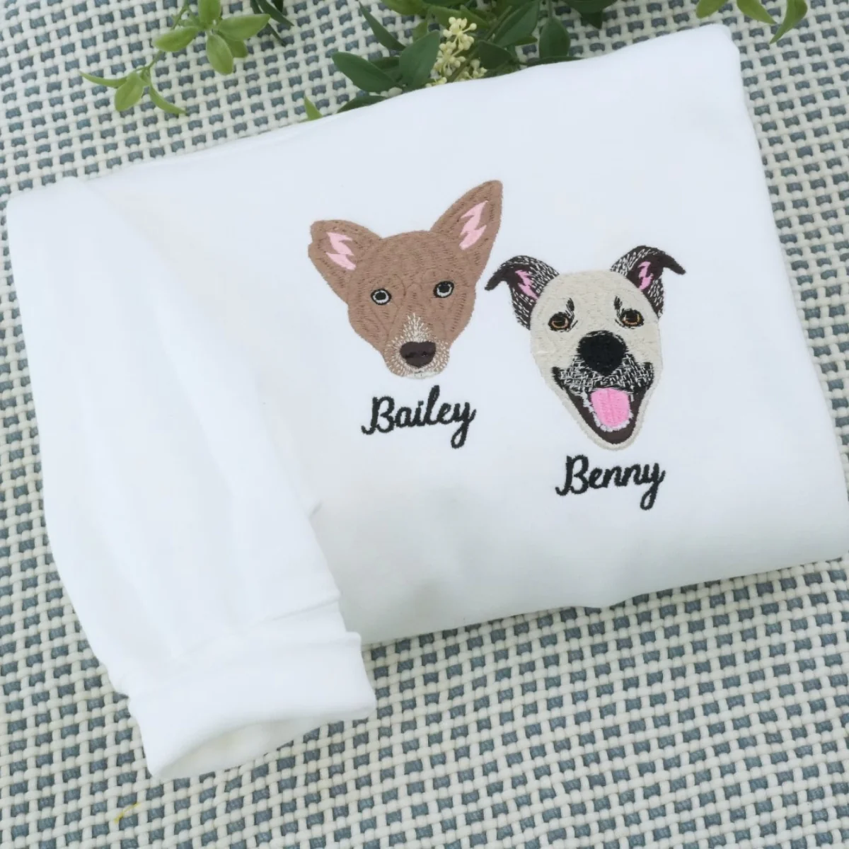 Pet Portrait Sweatshirts - Custom Pet Names Embroidered Apparel - Minimalist Pet Parent Gift - Image 4