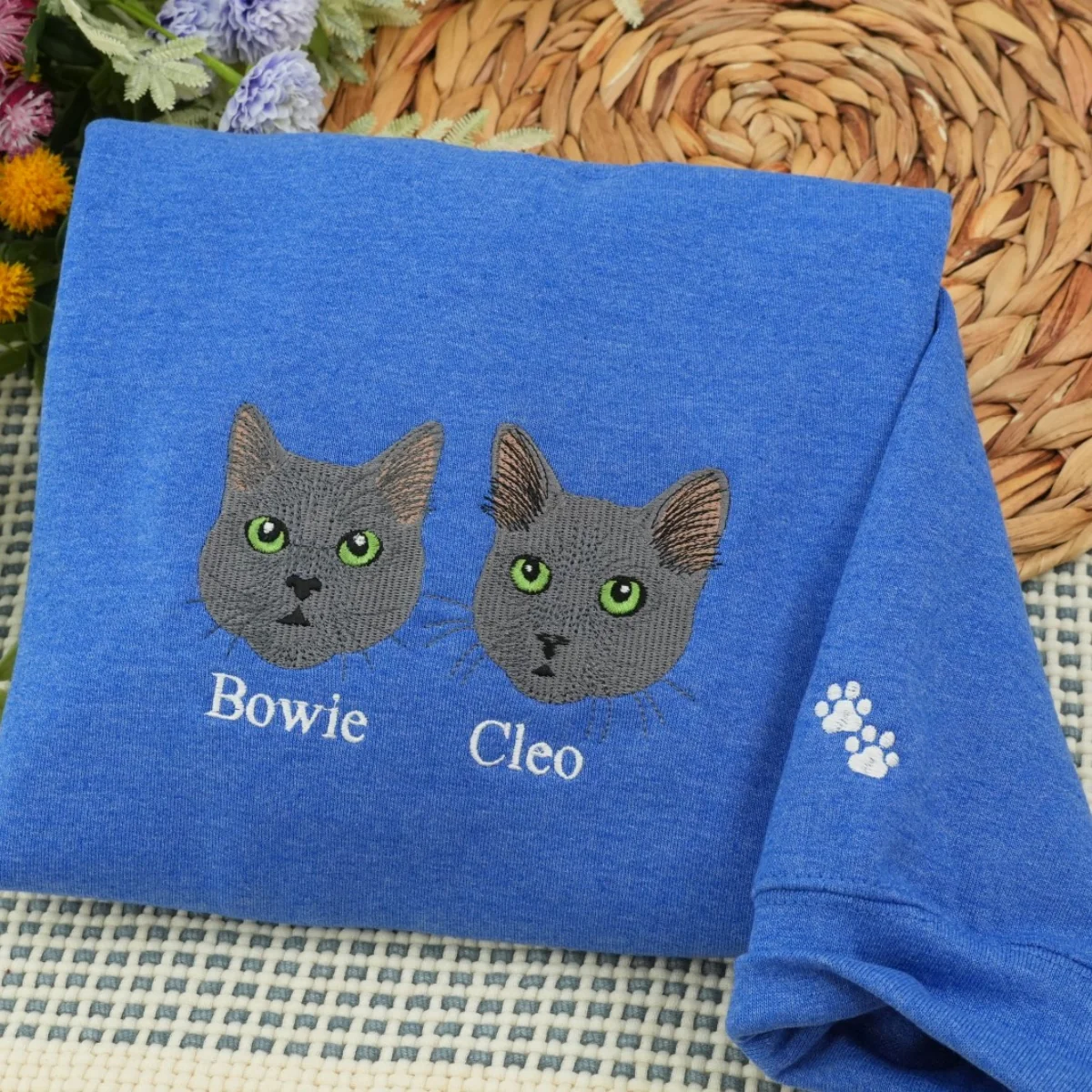 Pet Portrait Sweatshirts - Custom Pet Names Embroidered Apparel - Minimalist Pet Parent Gift - Image 5