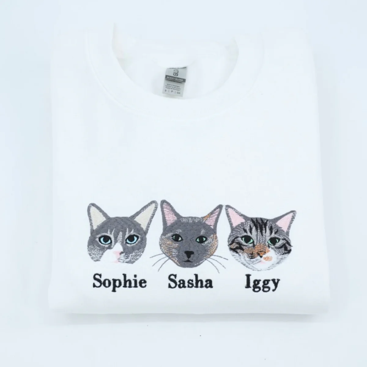 Pet Portrait Sweatshirts - Custom Pet Names Embroidered Apparel - Minimalist Pet Parent Gift - Image 6
