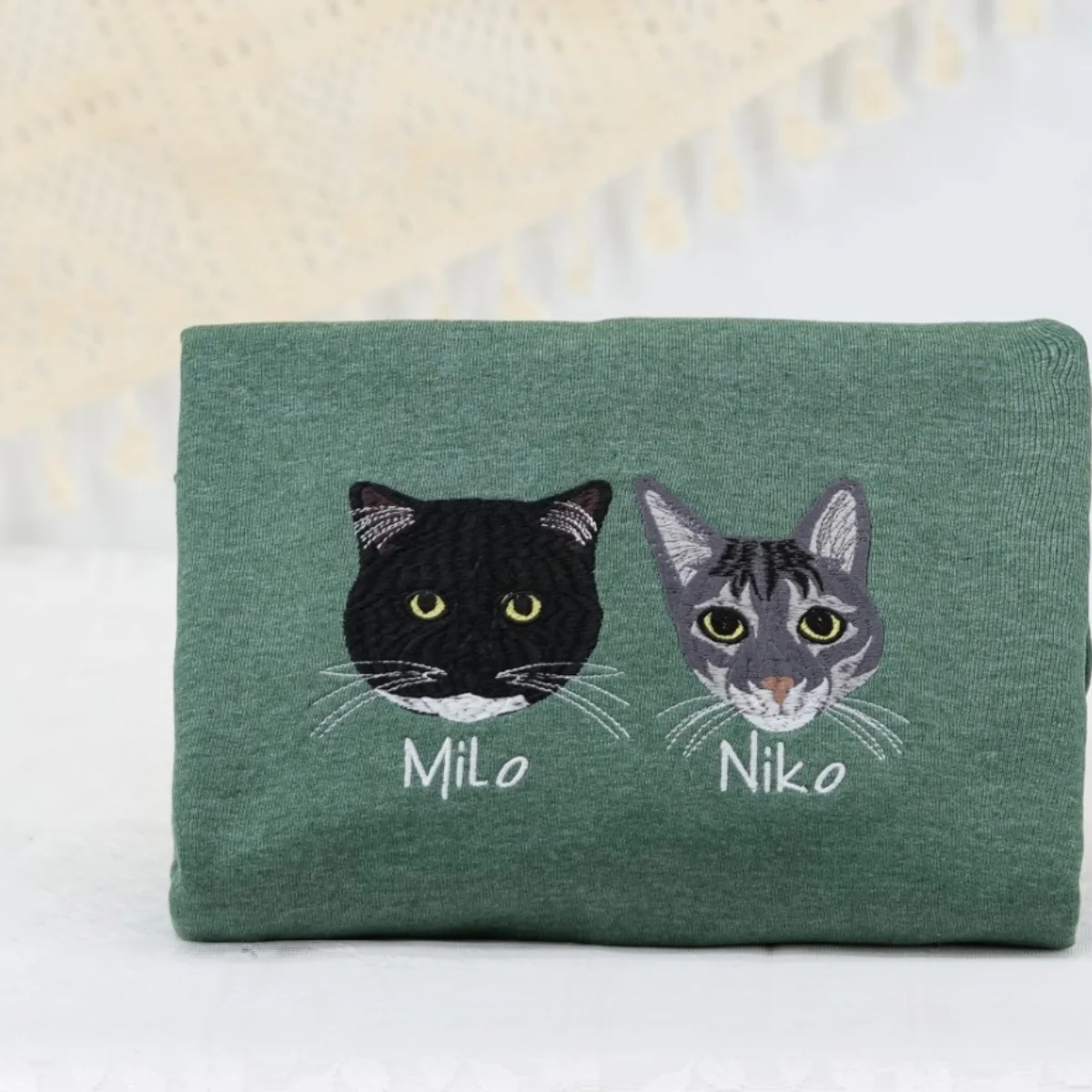 Pet Portrait Sweatshirts - Custom Pet Names Embroidered Apparel - Minimalist Pet Parent Gift - Image 9