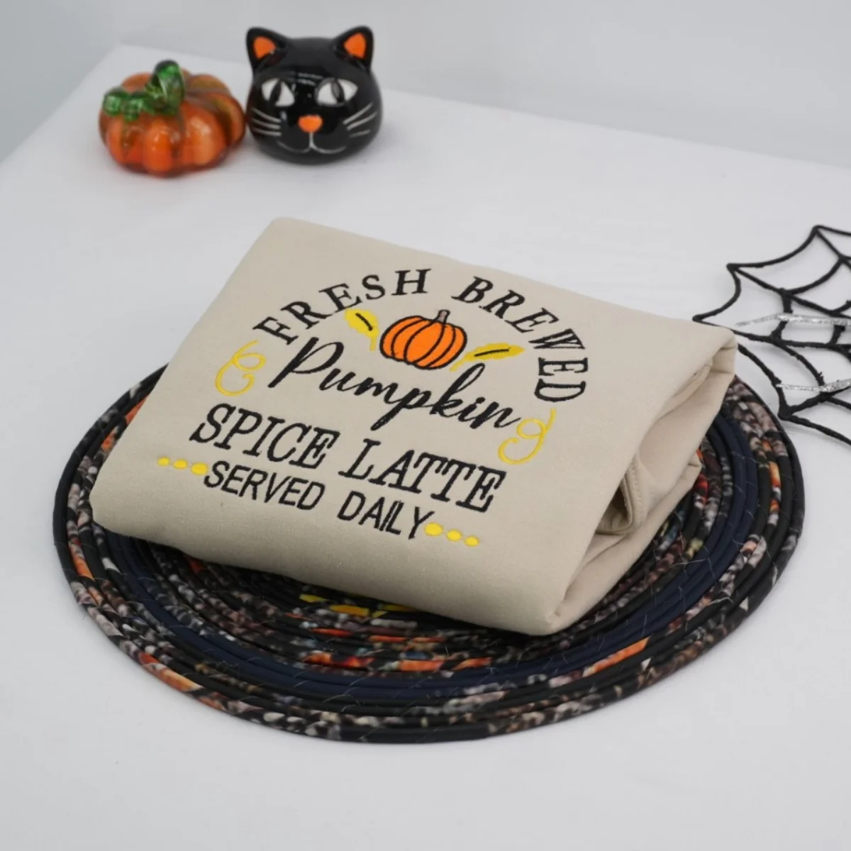 Pumpkin Spice Latte Halloween Hoodies - Fresh Brewed Fall Embroidered Sweatshirts - Image 5