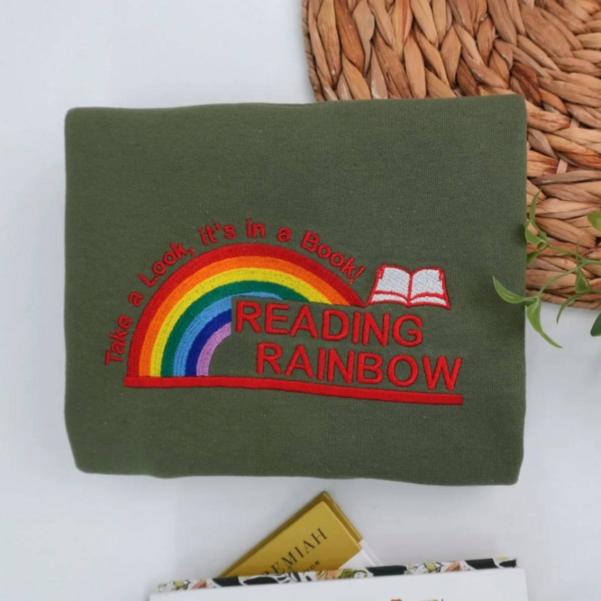 Reading Rainbow Custom Sweatshirt - Book Lover Embroidered Apparel - Teacher Librarian Gift - Image 5