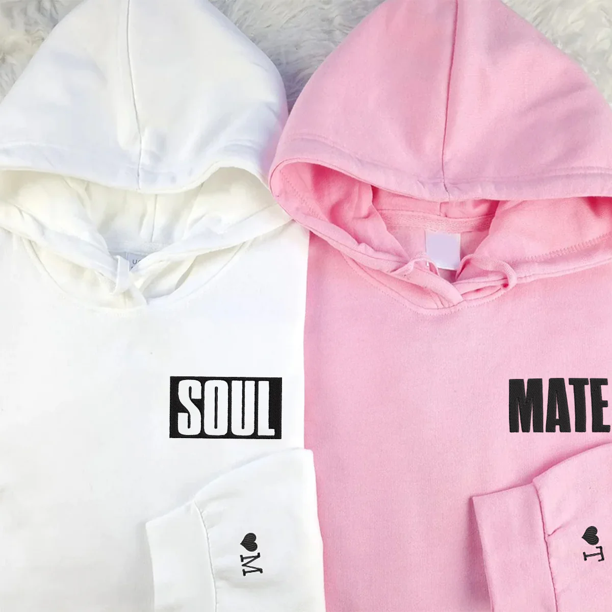 Soul Mate Couples' Hoodies, Custom Matching Embroidered Set - Image 2