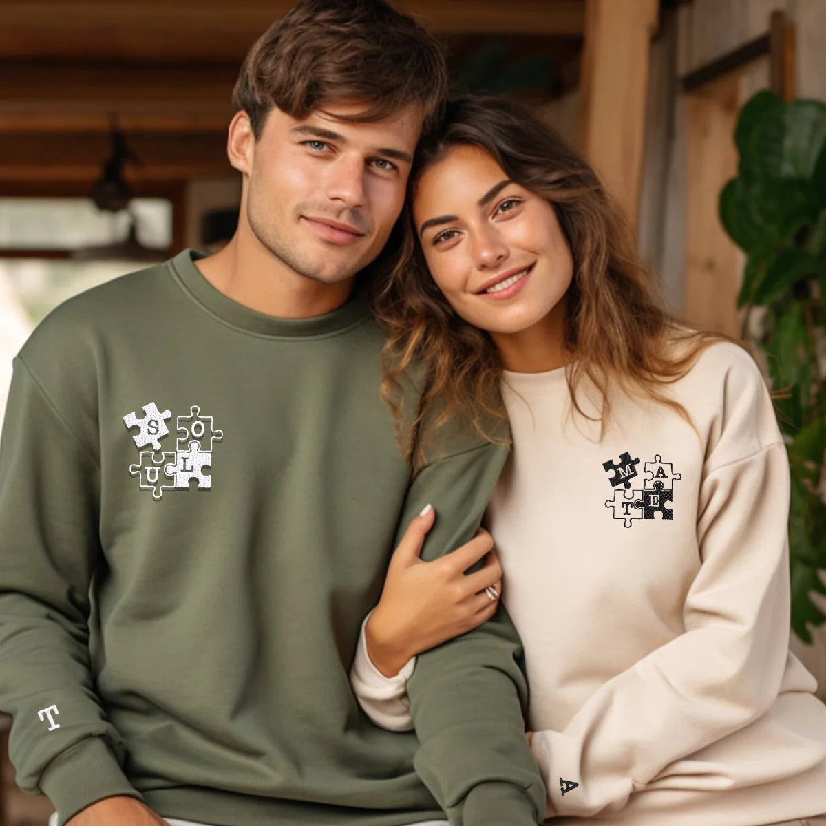 Soul Mate Couples' Hoodies, Custom Matching Embroidered Set - Image 5
