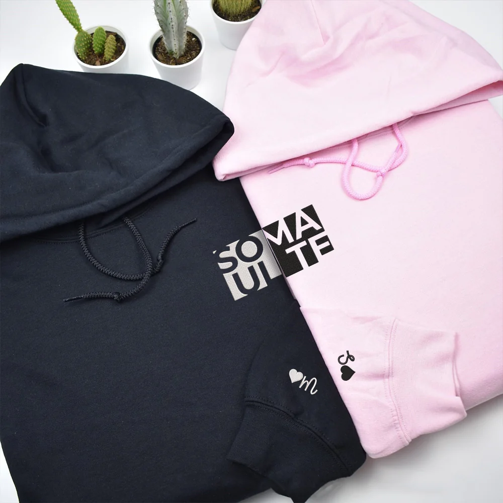 Soul Mate Matching Custom Embroidered Matching Hoodies For Couples - Image 2