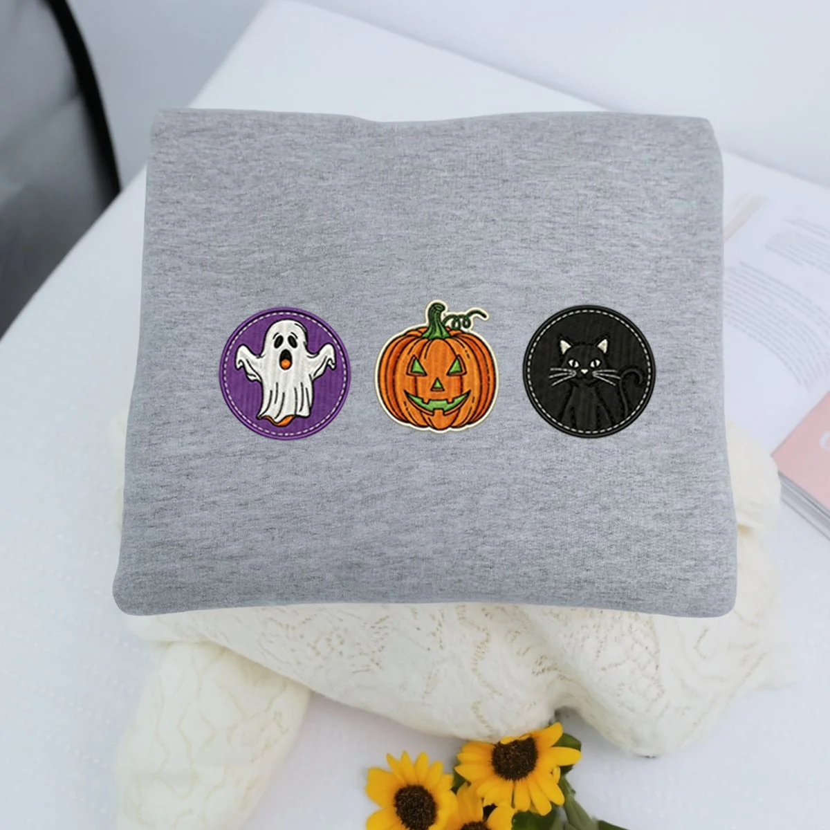 Spooky Cookie Custom Hoodies - Halloween Embroidered Cute Sweatshirts - Perfect Spooky Season Gift - Image 7