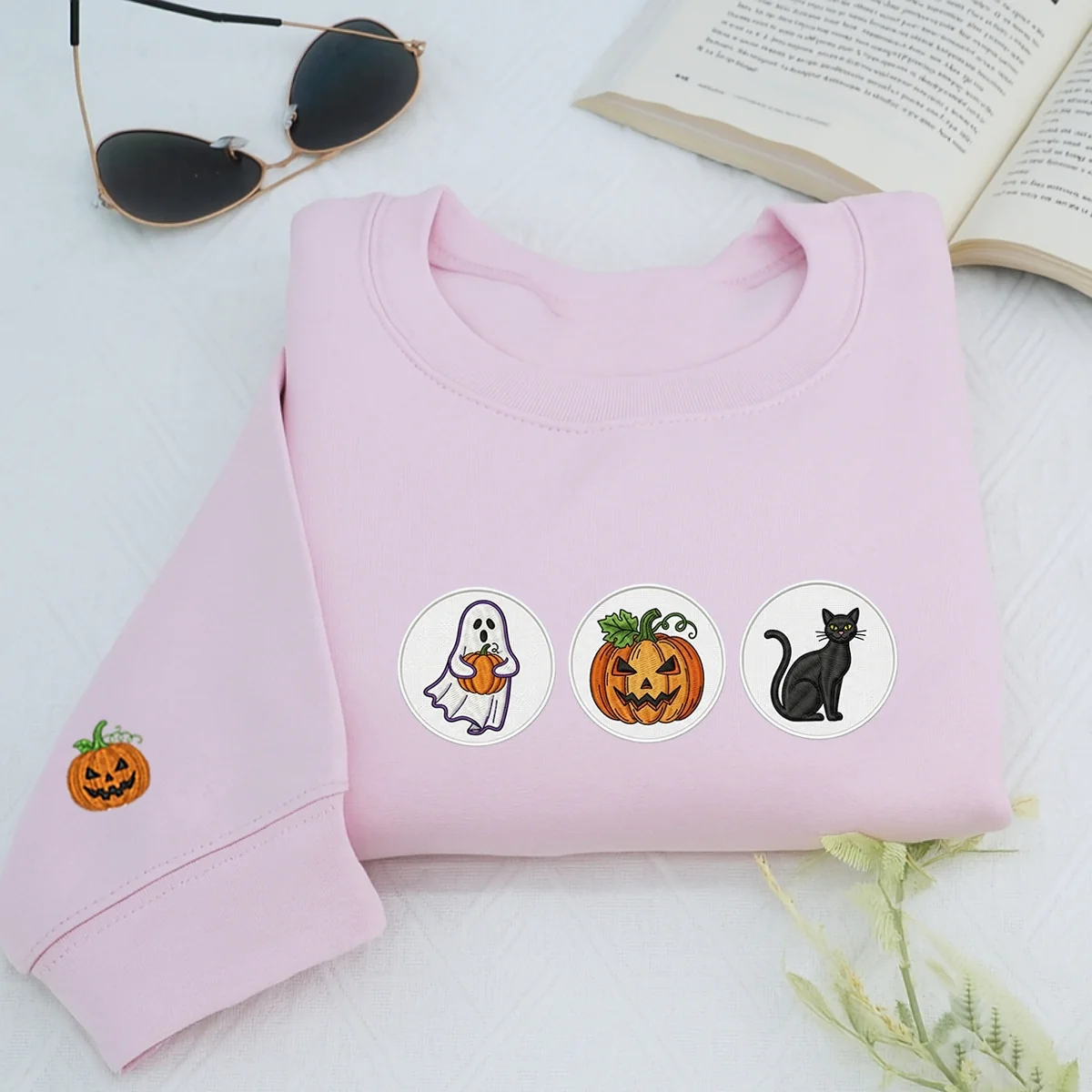 Spooky Cookie Custom Sweatshirts - Halloween Patch Embroidered Apparel - Perfect Cute Halloween Gift - Image 2