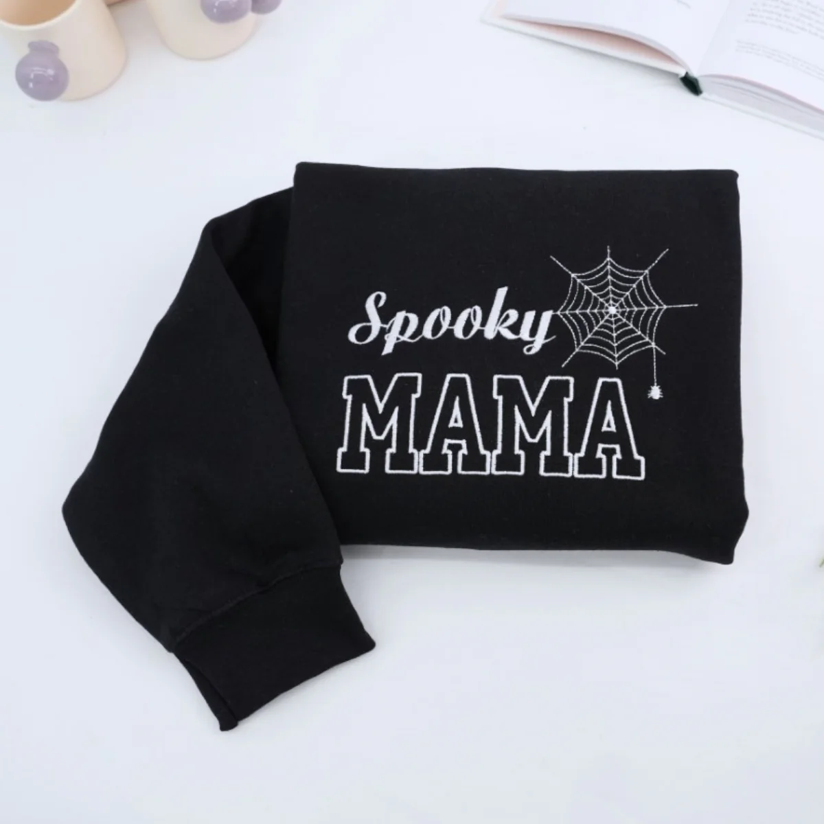 Spooky Mama Halloween Hoodies - Custom Embroidered Mom Sweatshirts - Perfect Halloween Gift - Image 2