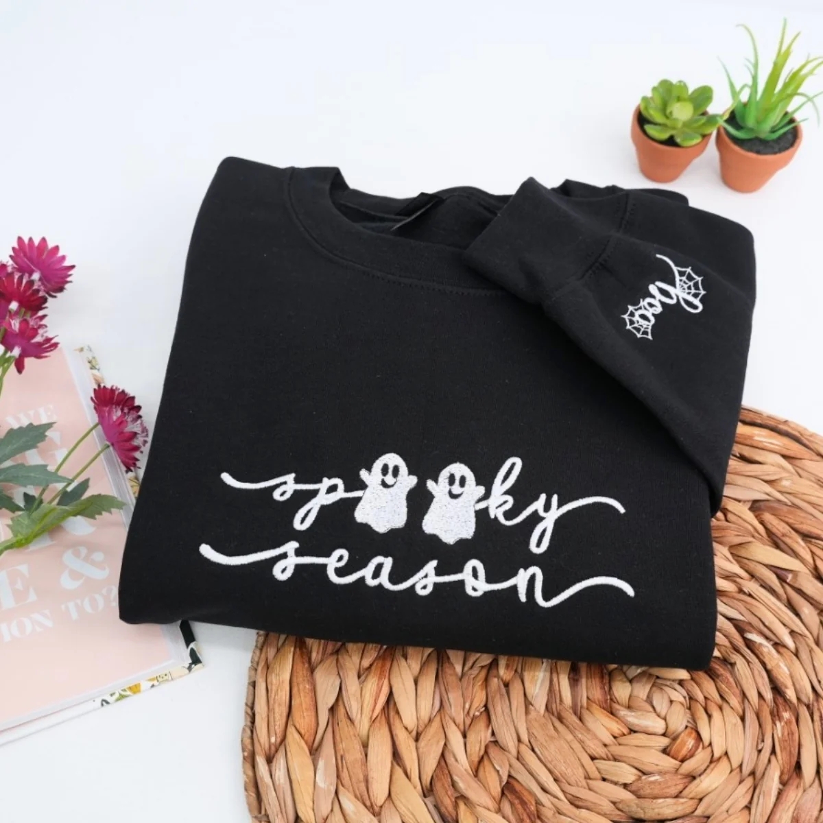 Spooky Season Halloween Sweatshirts - Custom Embroidered Fall Apparel - Perfect Halloween Gift - Image 2