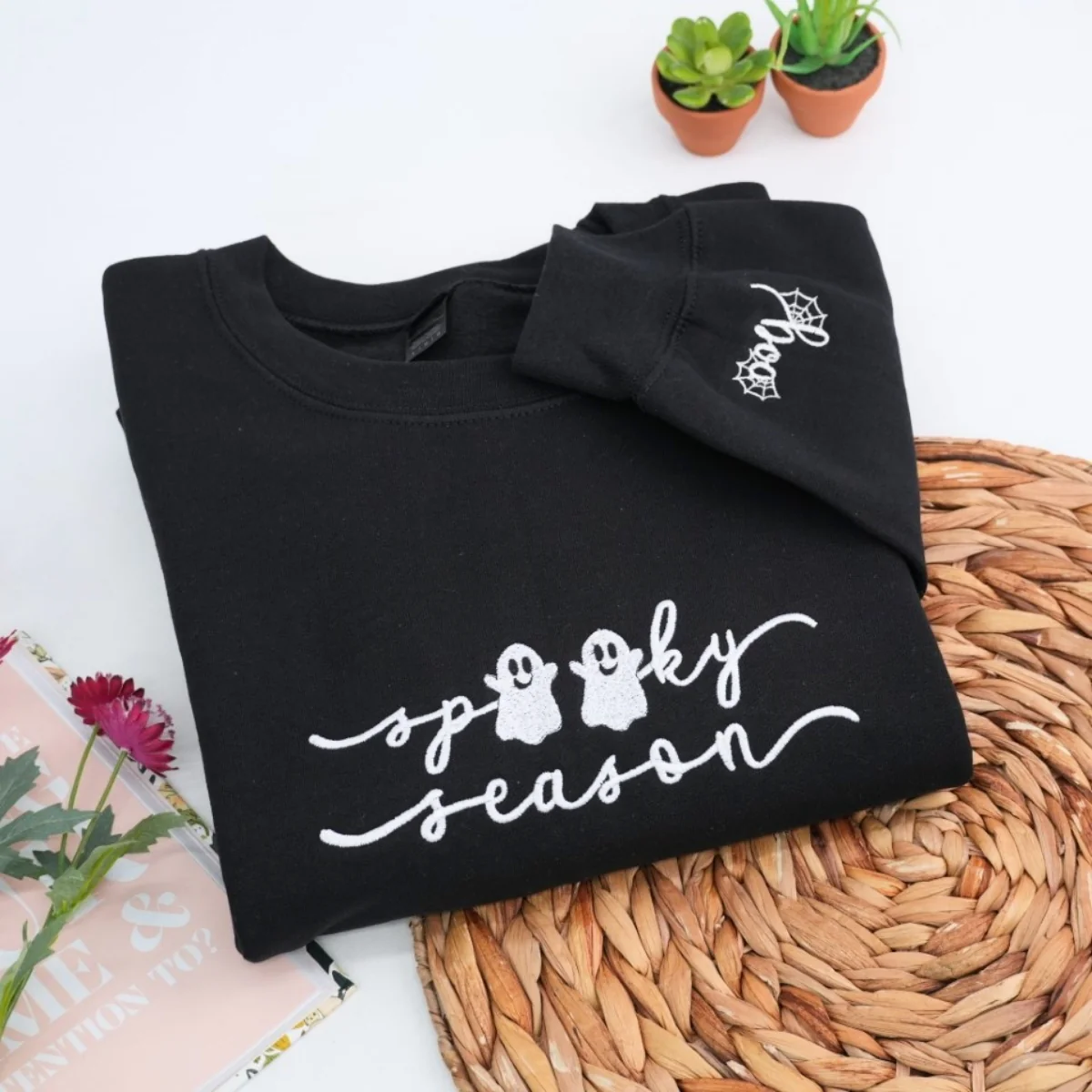 Spooky Season Halloween Sweatshirts - Custom Embroidered Fall Apparel - Perfect Halloween Gift - Image 4