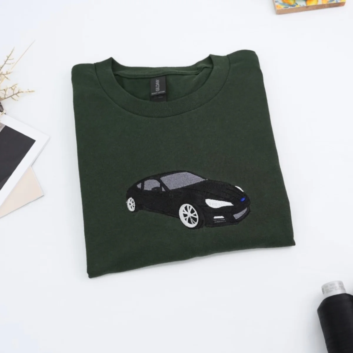 Sports Car Custom T-Shirt - Red Car Embroidered Shirt - Perfect Auto Enthusiast Gift - Image 7