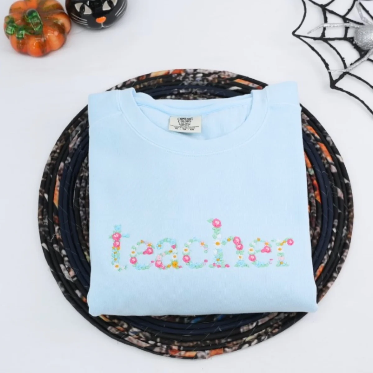 Teacher Appreciation Custom Sweatshirts - Floral Letter Embroidered - Perfect Student Gift for Educator - Image 5