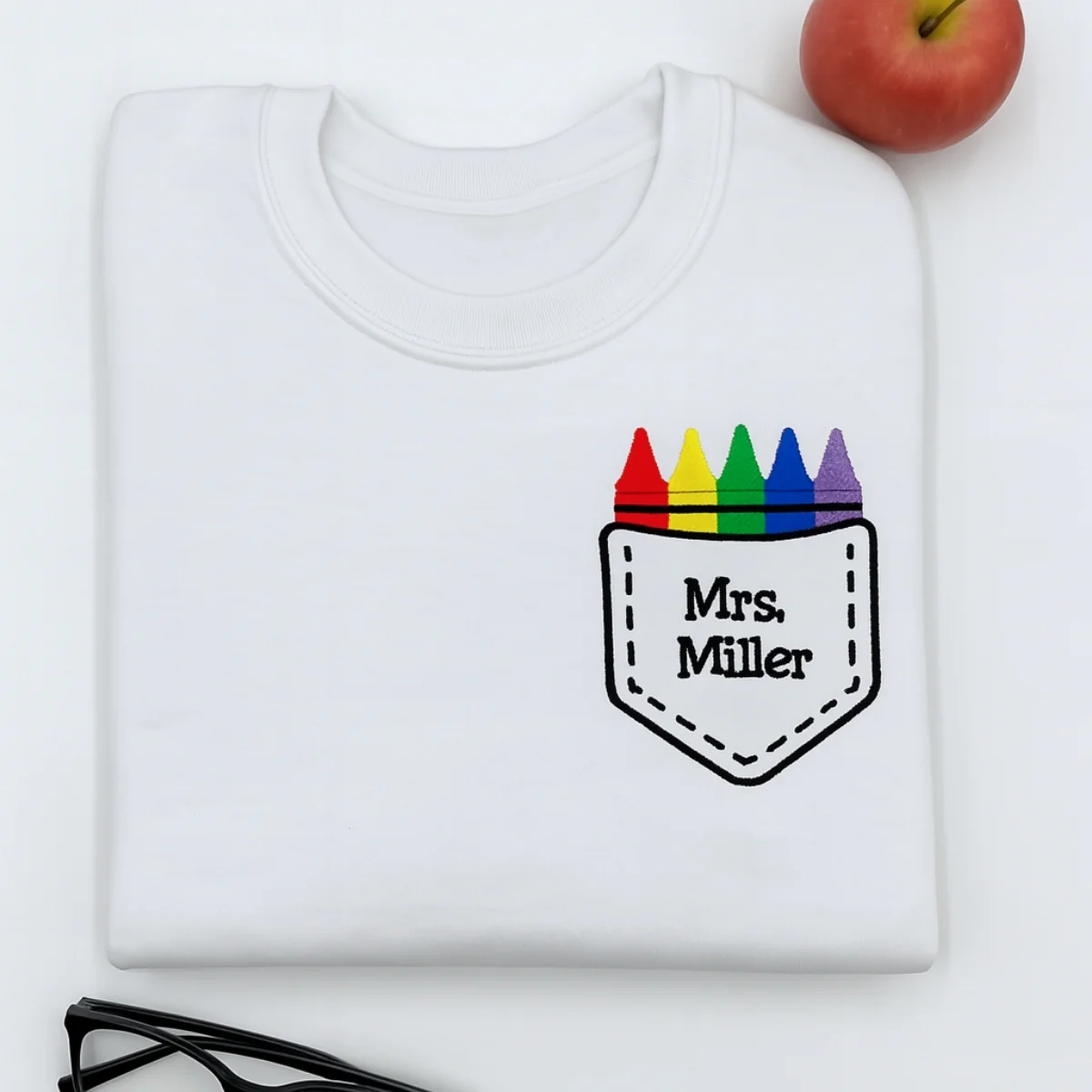 Teacher Custom Hoodies - Personalized Crayon Pocket Embroidered Sweatshirts - Perfect Back to School Gift - Image 6