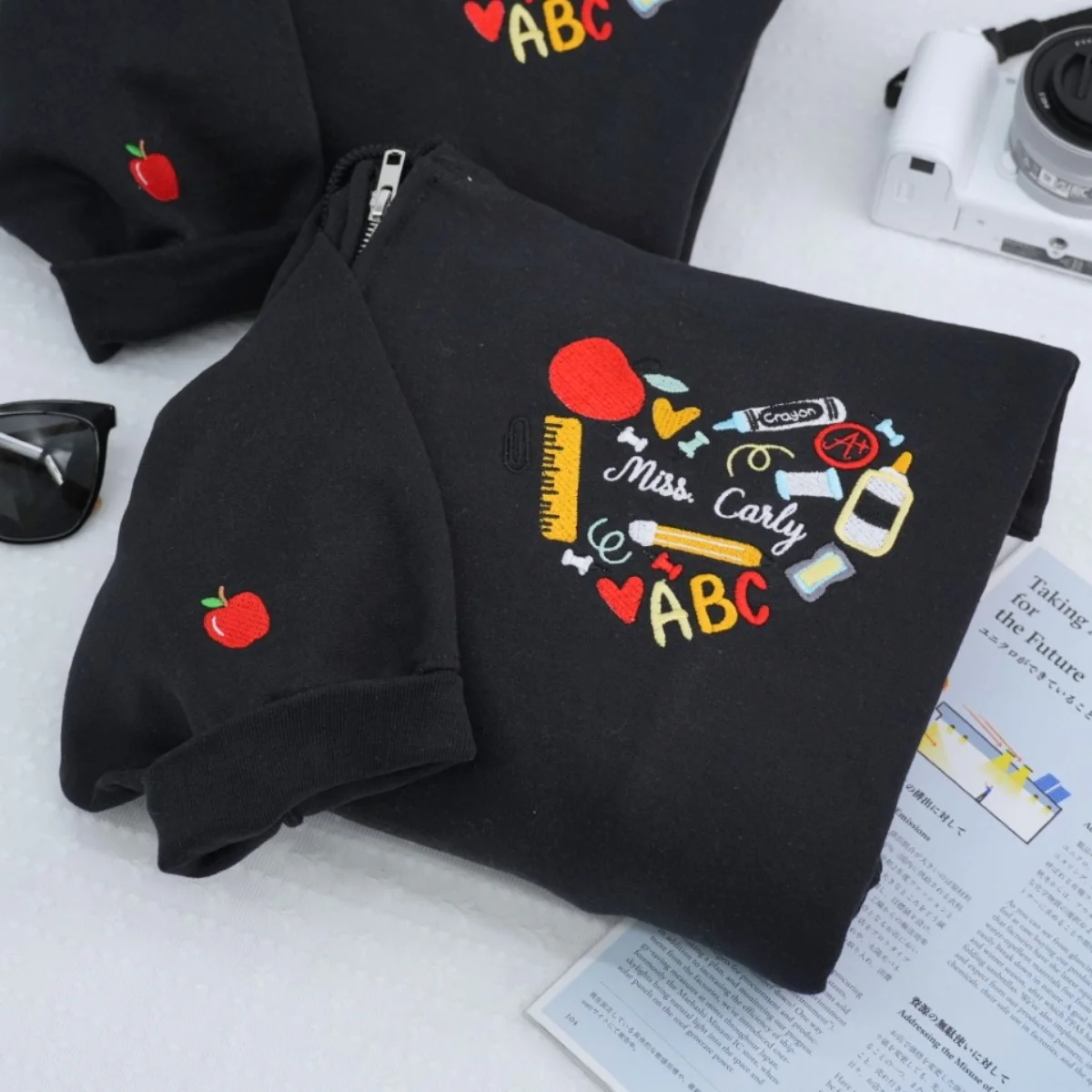 Teacher Custom Hoodies - Educator Embroidered Zip-Up Sweatshirts - Back to School Gift - Image 2