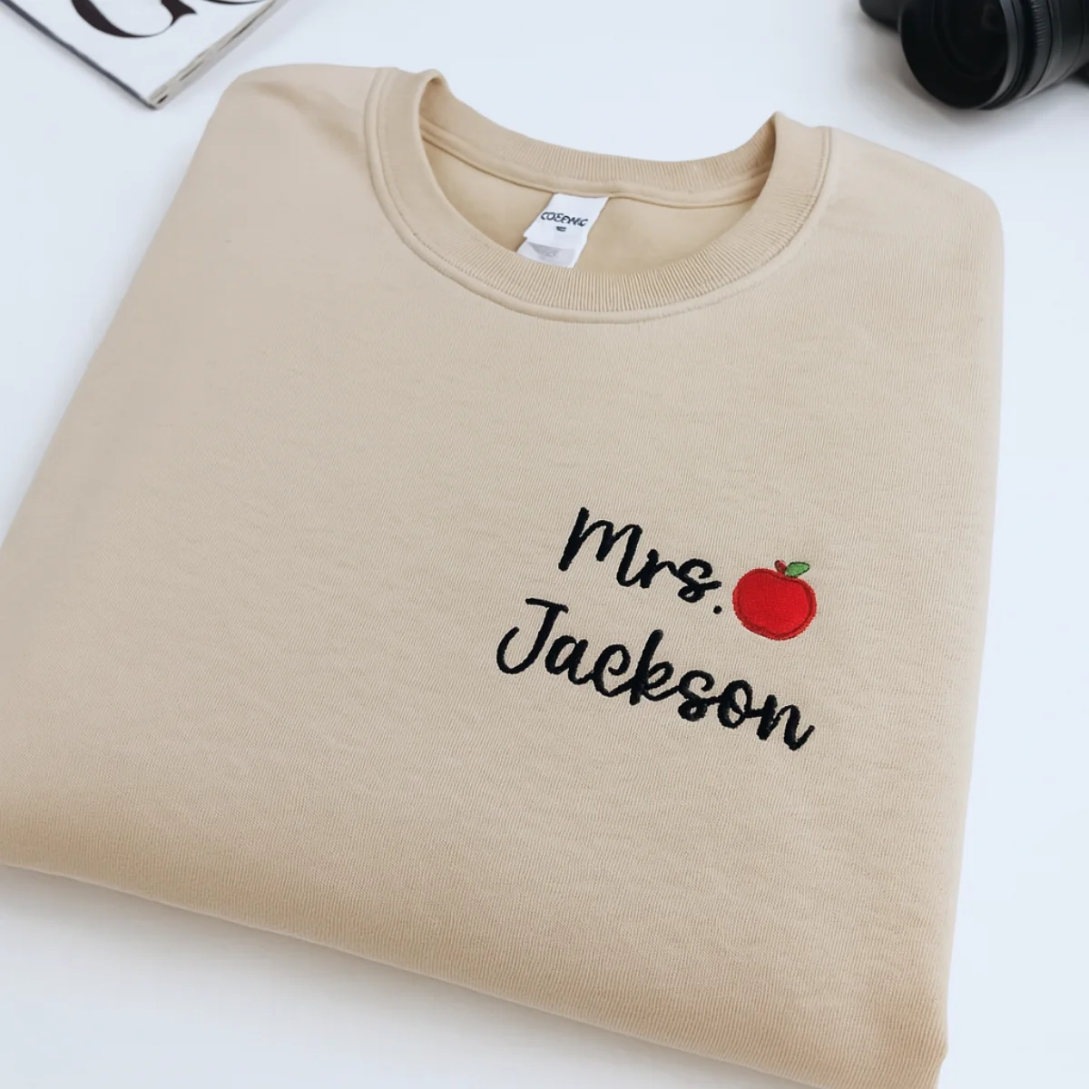 Teacher Custom Hoodies - Personalized Mrs Apple Embroidered Sweatshirts - Perfect Teacher Appreciation Gift - Image 2