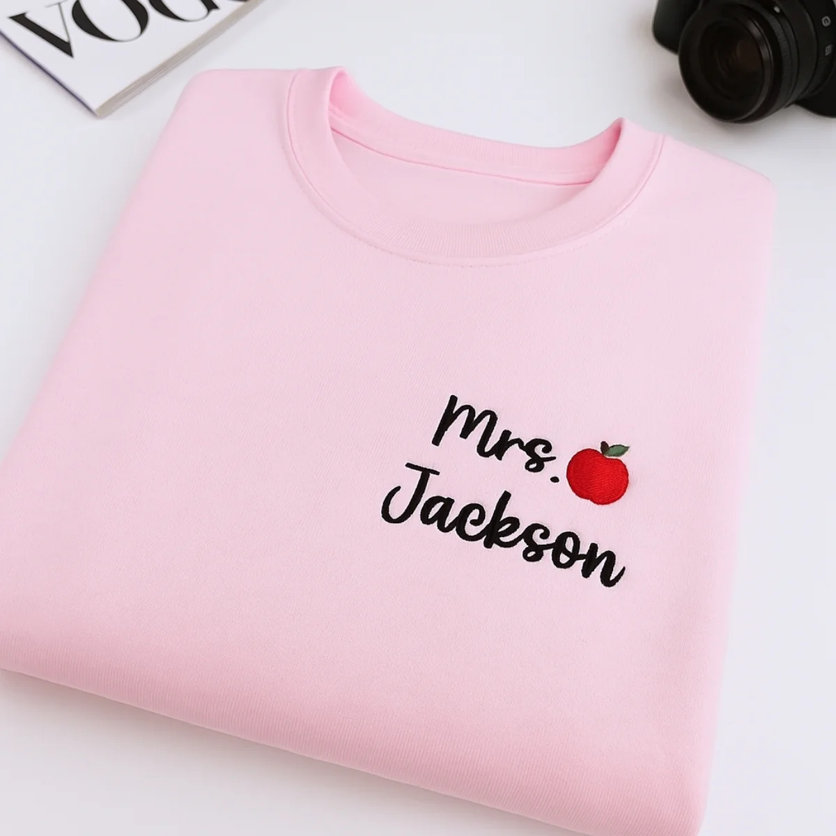 Teacher Custom Hoodies - Personalized Mrs Apple Embroidered Sweatshirts - Perfect Teacher Appreciation Gift - Image 3