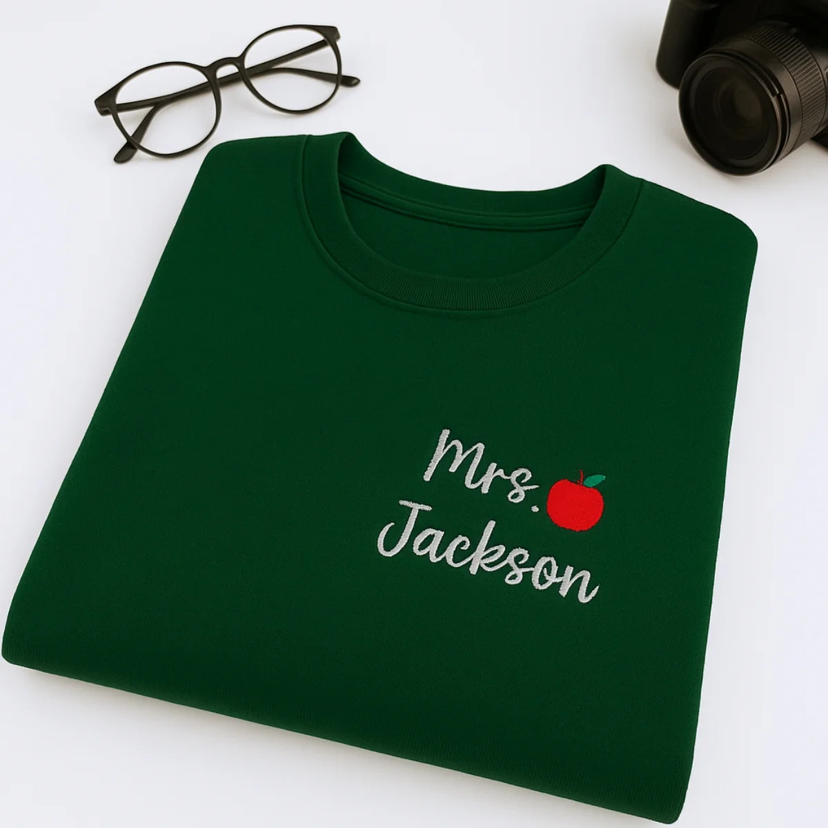Teacher Custom Hoodies - Personalized Mrs Apple Embroidered Sweatshirts - Perfect Teacher Appreciation Gift - Image 5