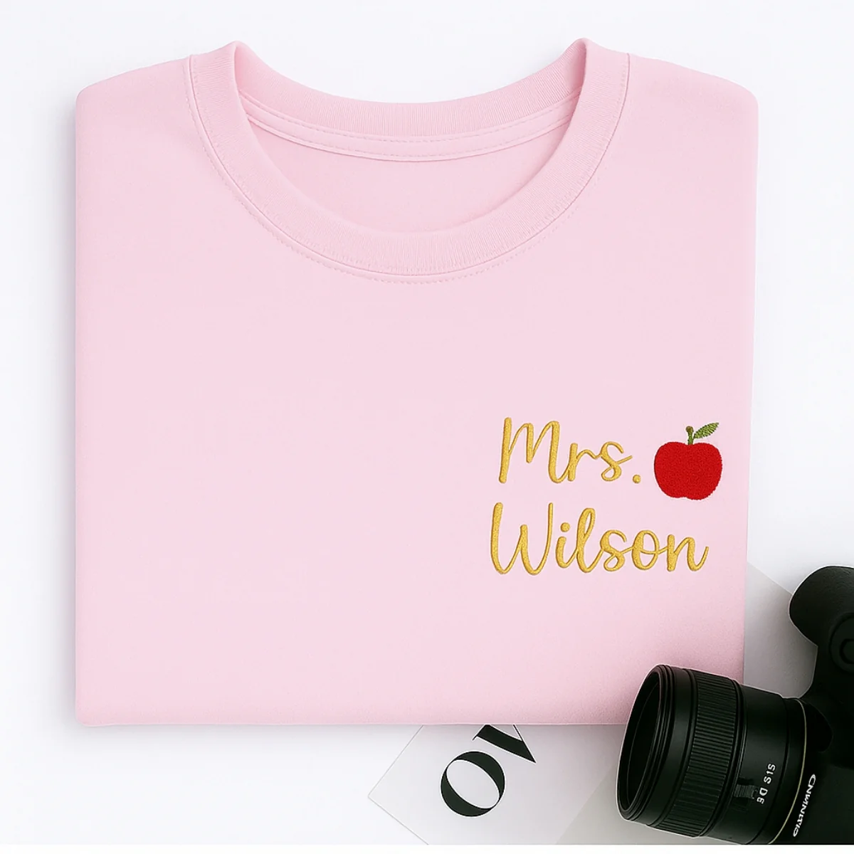 Teacher Custom Hoodies - Personalized Mrs Name Apple Embroidered Sweatshirts - Perfect Teacher Appreciation Gift - Image 4