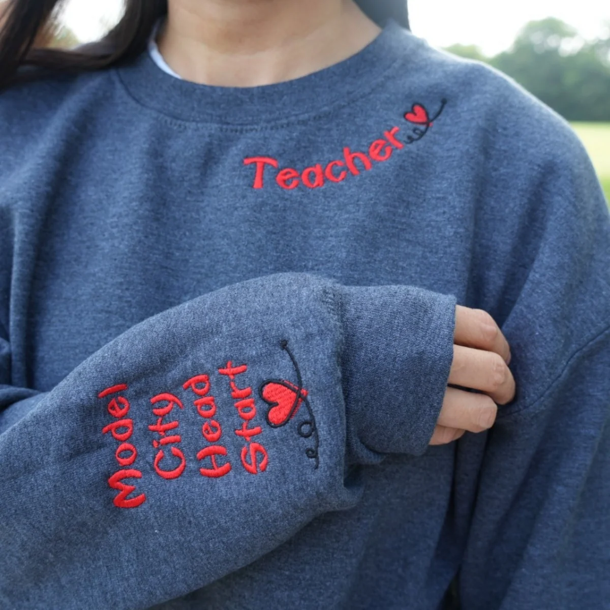 Teacher Custom Sweatshirts - Inspire Create Repeat Embroidered - Perfect Educator Gift - Image 4