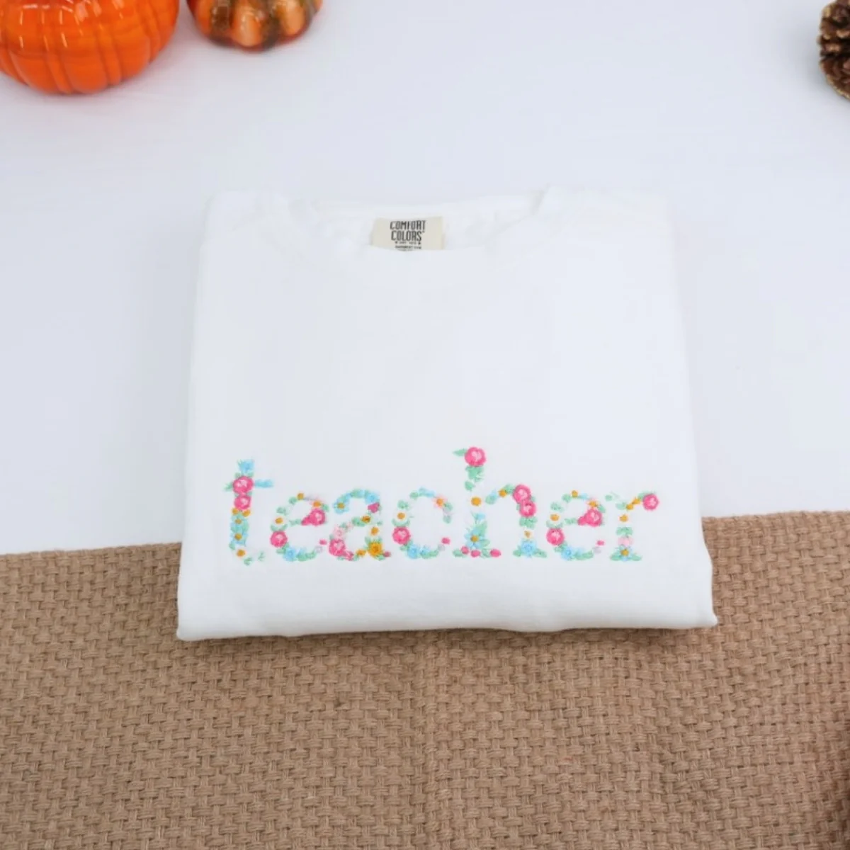 Teacher Floral T-Shirts - Custom Embroidered Education Apparel - Perfect Teacher Appreciation Gift - Image 5