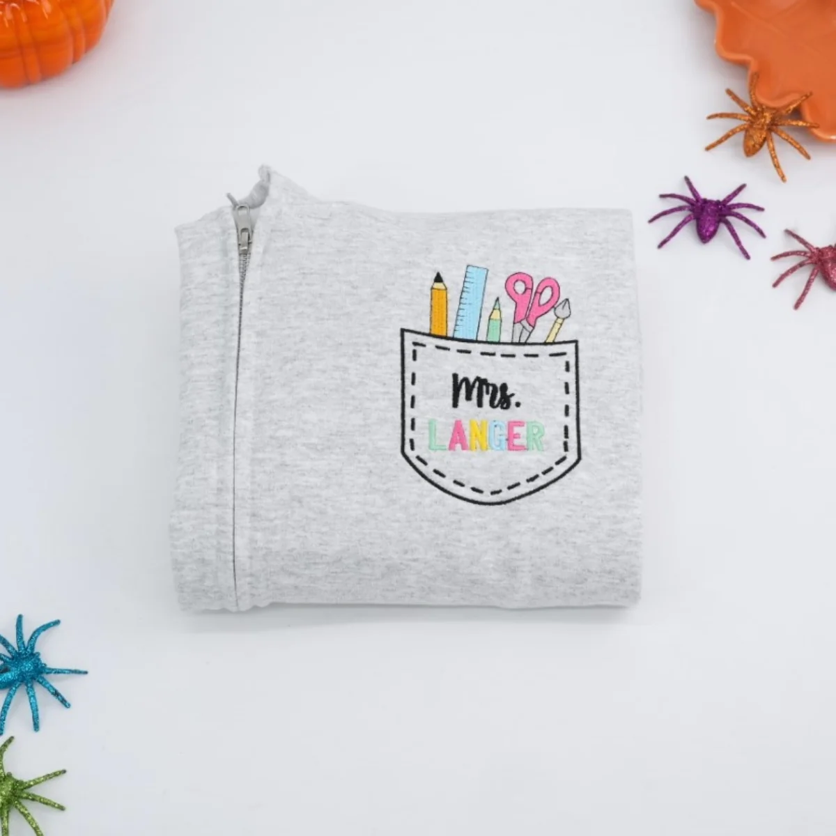 Teacher Pocket Quarter Zip Hoodies - Personalized Educator Embroidered Apparel - Perfect Teacher Gift - Image 3