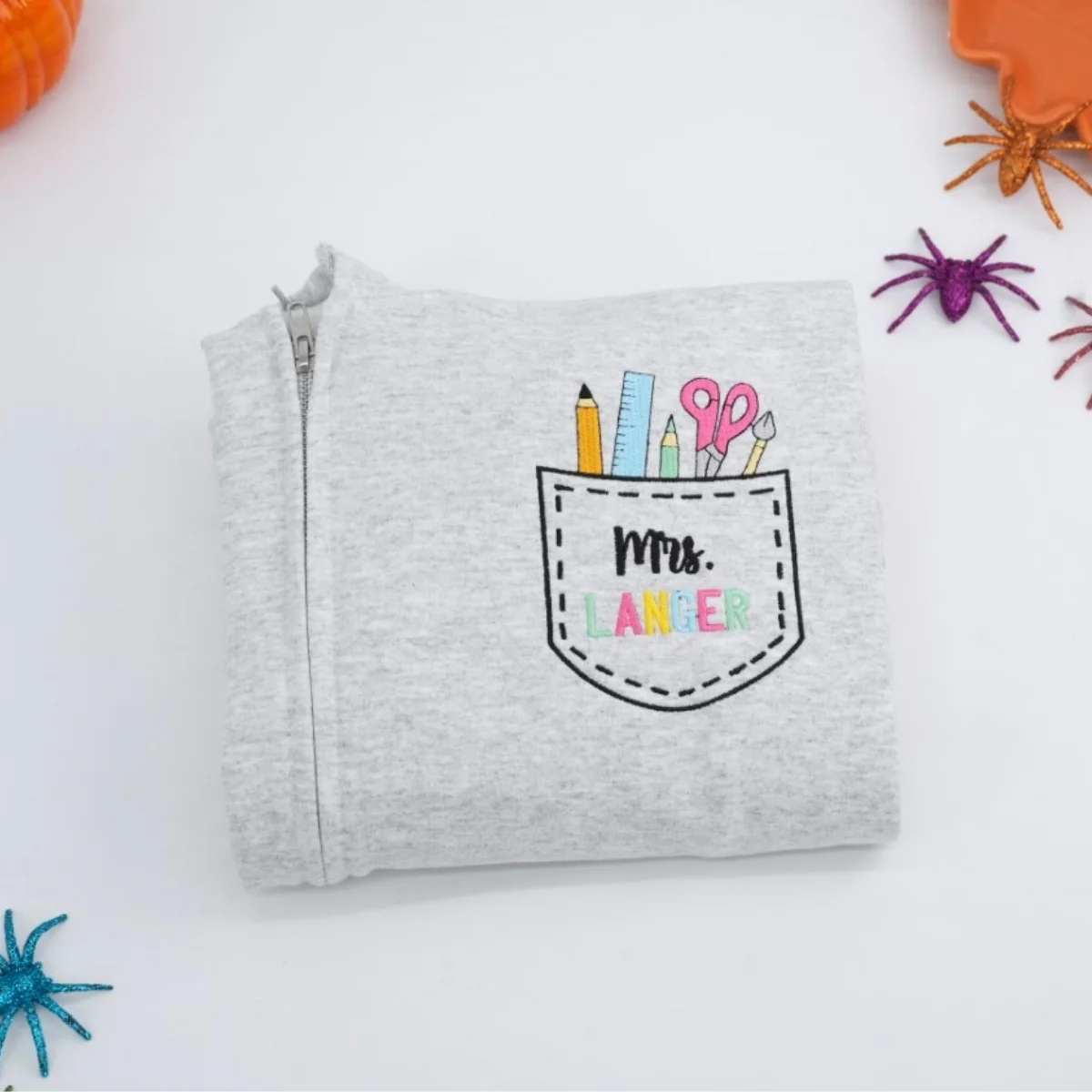 Teacher Pocket Quarter Zip Hoodies - Personalized Educator Embroidered Apparel - Perfect Teacher Gift - Image 4