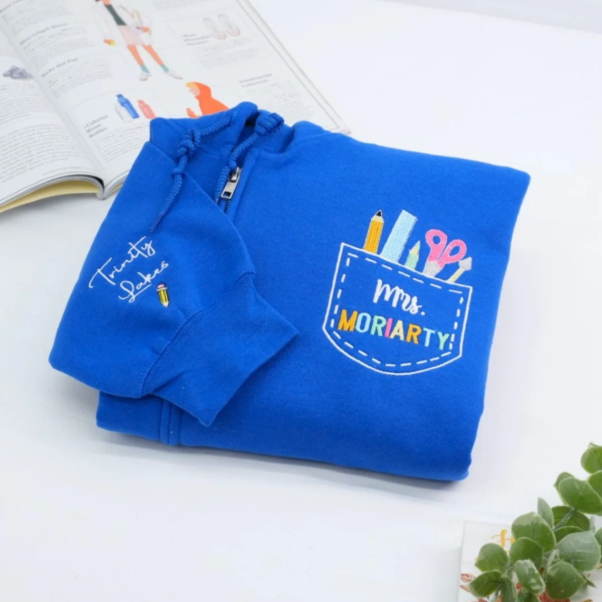 Teacher Pocket Quarter Zip Hoodies - Personalized Educator Embroidered Apparel - Perfect Teacher Gift - Image 5