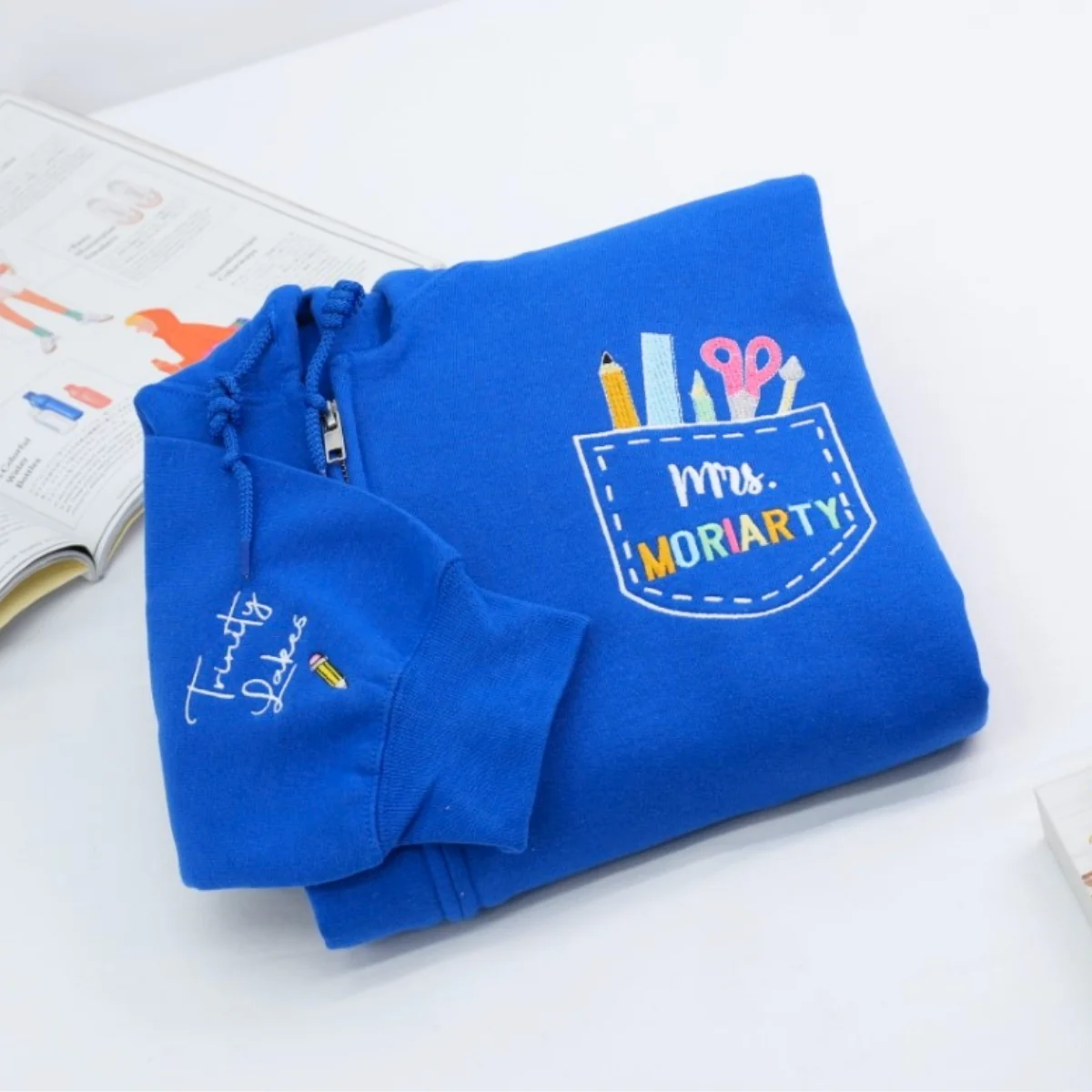 Teacher Pocket Quarter Zip Hoodies - Personalized Educator Embroidered Apparel - Perfect Teacher Gift - Image 6
