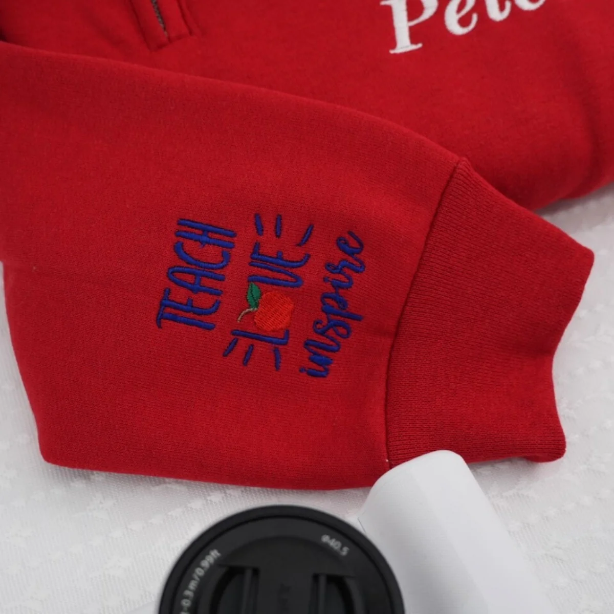 Teacher Quarter Zip Sweatshirt - Custom Embroidered Name & Icon Gift - Personalized Educator Crewneck Hoodie - Image 4