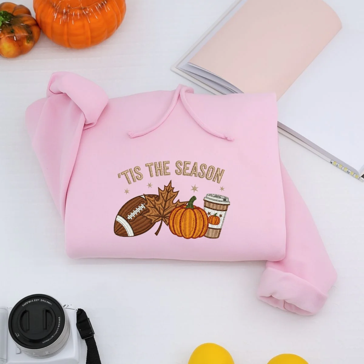 Tis The Season Fall Sweatshirt - Autumn Embroidered Hoodie - Perfect Halloween Gift - Image 2