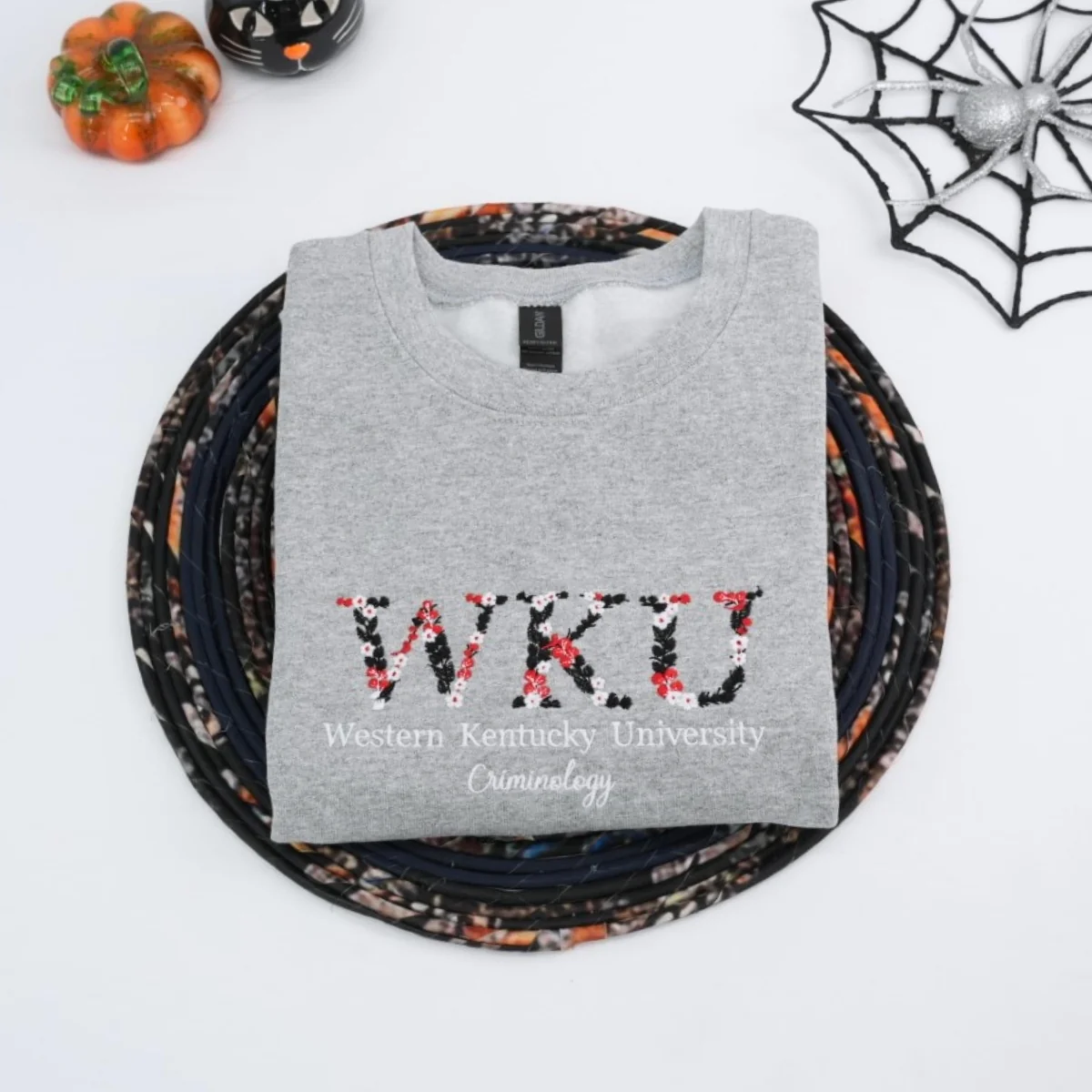 University Custom Sweatshirts - Floral Embroidered College Apparel - Perfect Student Alumni Gift