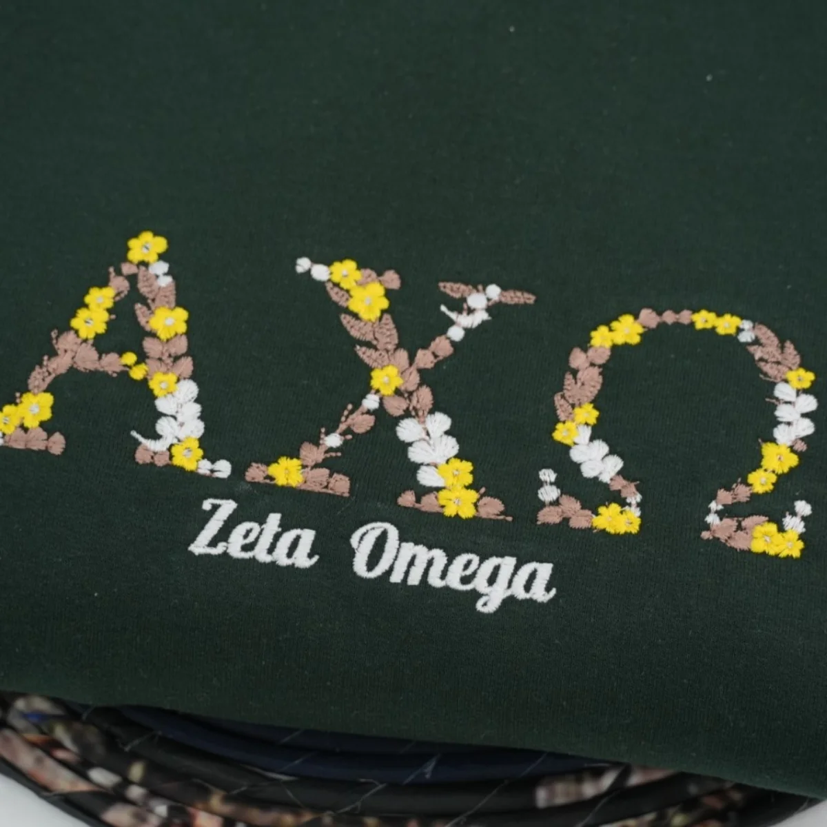University Custom Sweatshirts - Floral Embroidered College Apparel - Perfect Student Alumni Gift - Image 4