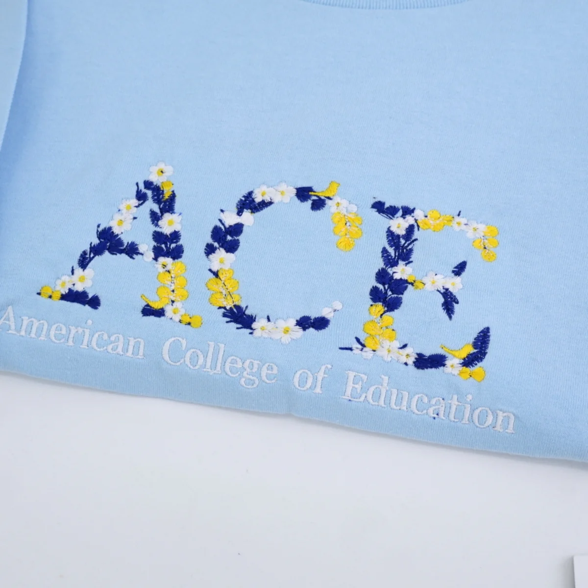 University Custom T-Shirts - Floral Letter Embroidered College Colors - School Spirit Student Gift - Image 2