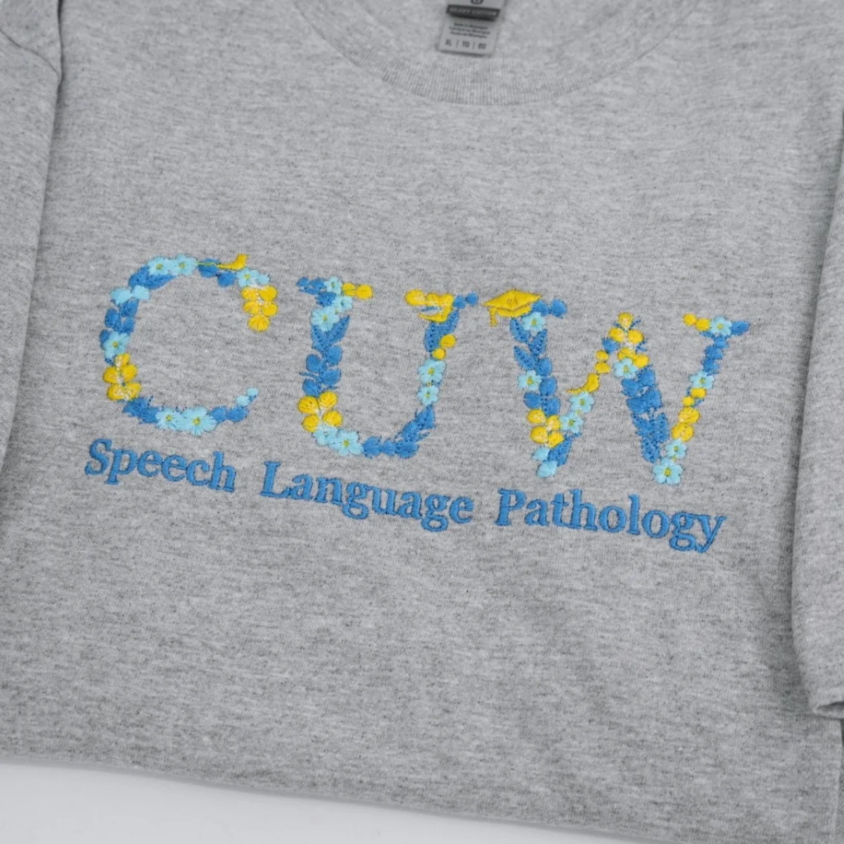 University Custom T-Shirts - Floral Letter Embroidered Design - College Student Professional Program Gift - Image 2