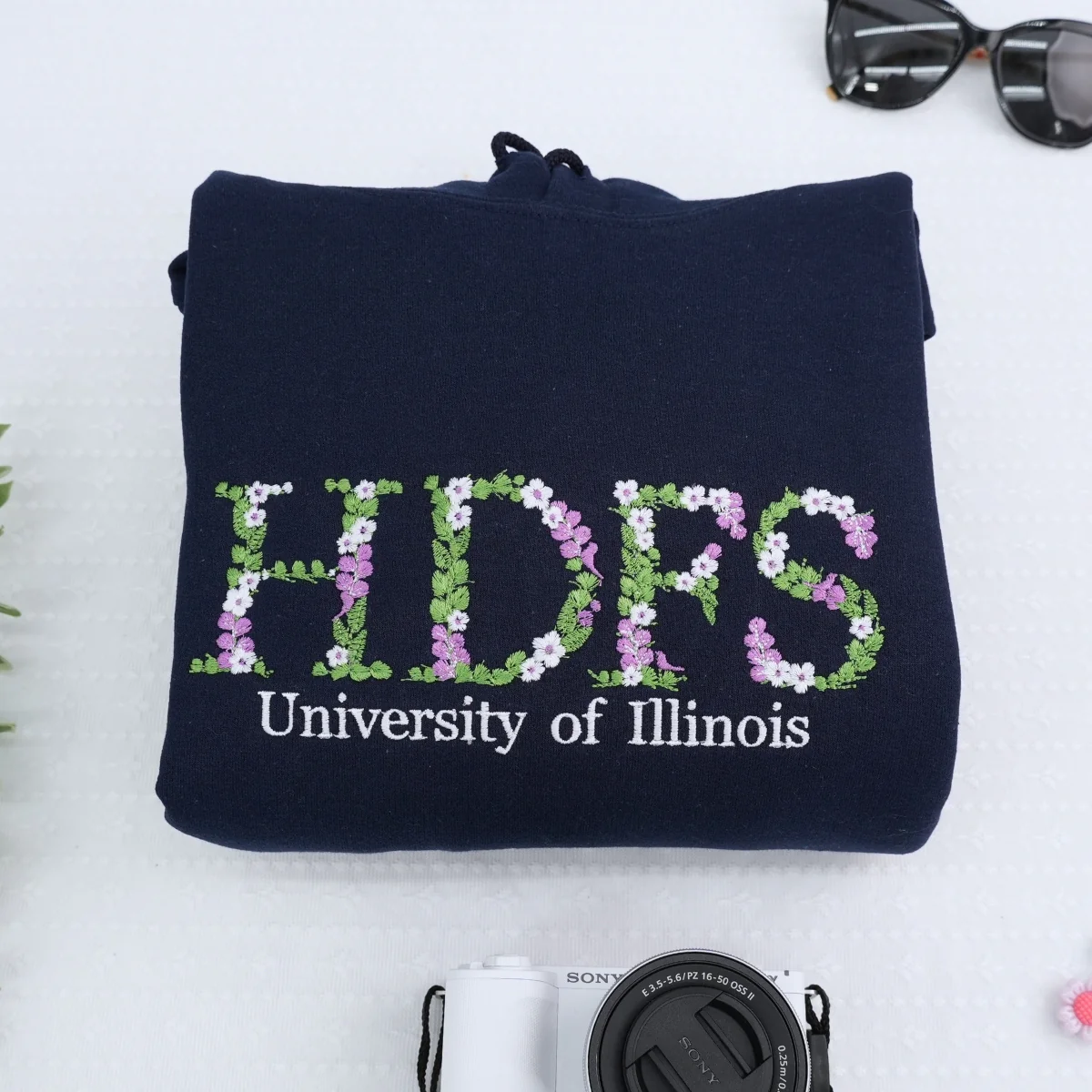 University Gifts for Students - Custom College Hoodies Floral Letters - Perfect Student Graduation Presents