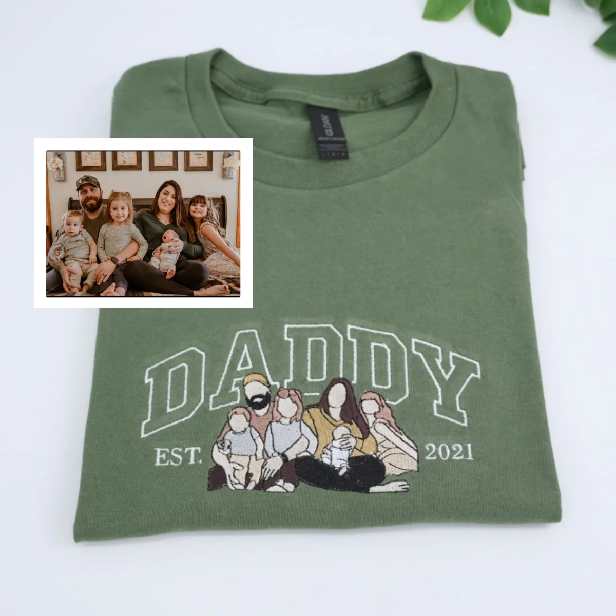 Varsity Dad Custom T-Shirt - Father Child Embroidered Shirt - Perfect New Dad Gift - Image 5
